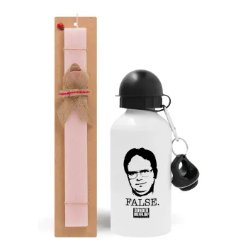 The office Dwight, Easter Set, metallic aluminum bottle (500ml) & aromatic flat Easter candle (30cm) (PINK)