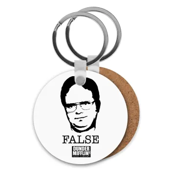 The office Dwight, Μπρελόκ Ξύλινο στρογγυλό MDF Φ5cm