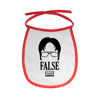 The office Dwight false, Σαλιάρα μωρού αλέκιαστη με κορδόνι Κόκκινη