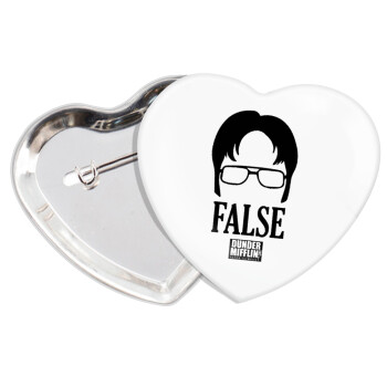 The office Dwight false, Κονκάρδα παραμάνα καρδιά (57x52mm)