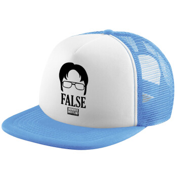 The office Dwight false, Καπέλο Soft Trucker με Δίχτυ Γαλάζιο/Λευκό
