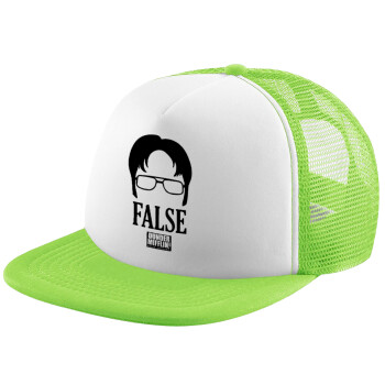 The office Dwight false, Καπέλο Soft Trucker με Δίχτυ Πράσινο/Λευκό