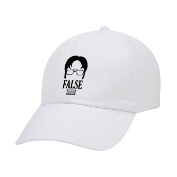 The office Dwight false, Καπέλο Baseball Λευκό (5-φύλλο, unisex)