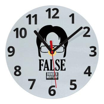 The office Dwight false, Ρολόι τοίχου γυάλινο (20cm)