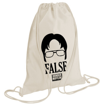 The office Dwight false, Τσάντα πλάτης πουγκί GYMBAG natural (28x40cm)