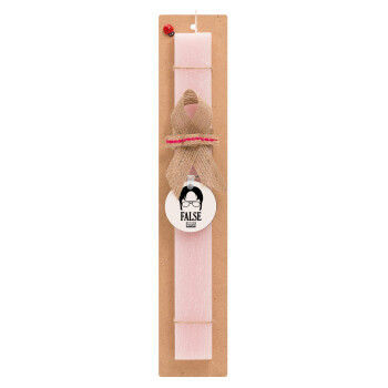The office Dwight false, Easter Set, wooden keychain & scented flat Easter candle (30cm) (PINK)