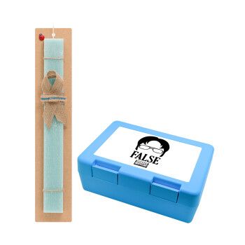 The office Dwight false, Easter Set, children's snack container BLUE & Easter aromatic flat candle (30cm) (TURQUOISE)