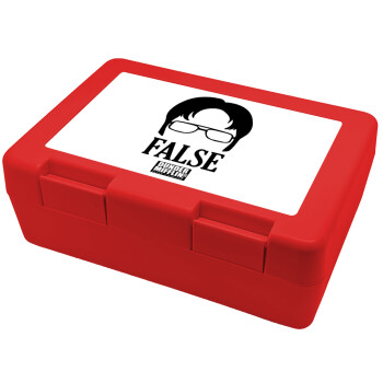 The office Dwight false, Children's cookie container RED 185x128x65mm (BPA free plastic)