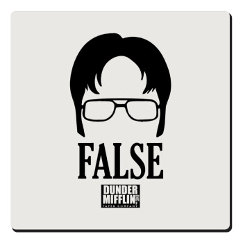 The office Dwight false, Τετράγωνο μαγνητάκι ξύλινο 6x6cm