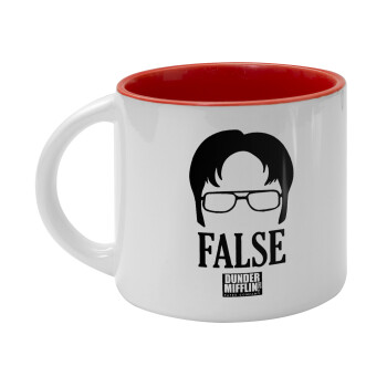 The office Dwight false, Κούπα κεραμική 400ml Λευκή/Κόκκινη