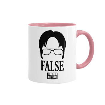 The office Dwight false, Mug colored pink, ceramic, 330ml