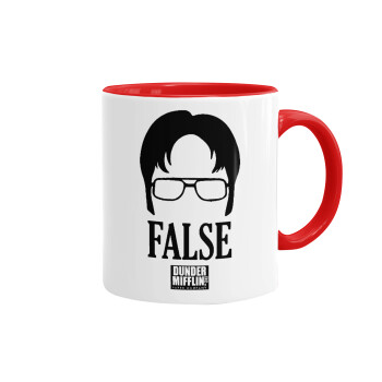 The office Dwight false, Mug colored red, ceramic, 330ml