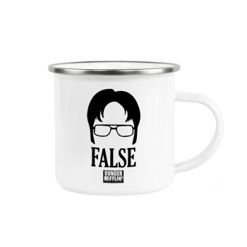 The office Dwight false, Metallic enamel cup white 360ml