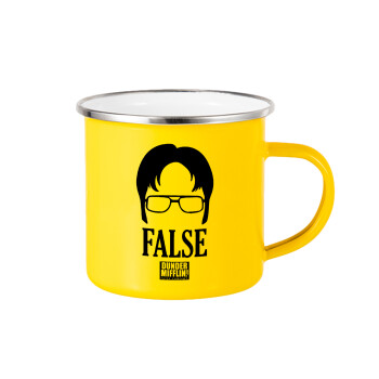 The office Dwight false, Yellow Enamel Metallic Cup 360ml