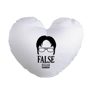 The office Dwight false, Μαξιλάρι καναπέ καρδιά 40x40cm περιέχεται το  γέμισμα