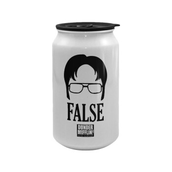 The office Dwight false, Κούπα ταξιδιού μεταλλική με καπάκι (tin-can) 500ml