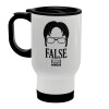 The office Dwight false, Stainless steel travel mug with lid, double wall (warm) white 450ml