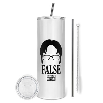 The office Dwight false, Eco friendly stainless steel tumbler 600ml, with metal straw & cleaning brush