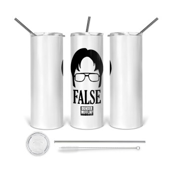 The office Dwight false, Tumbler stainless steel 600ml, with metal straw & cleaning brush
