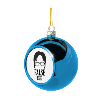 The office Dwight false, Χριστουγεννιάτικη μπάλα δένδρου Μπλε 8cm