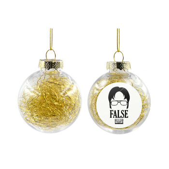 The office Dwight false, Χριστουγεννιάτικη μπάλα δένδρου διάφανη με χρυσό γέμισμα 8cm