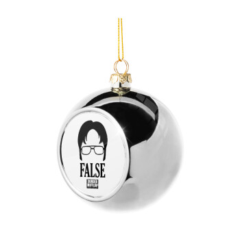 The office Dwight false, Χριστουγεννιάτικη μπάλα δένδρου Ασημένια 8cm