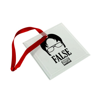 The office Dwight false, Christmas ornament, glass square ornament 9x9cm