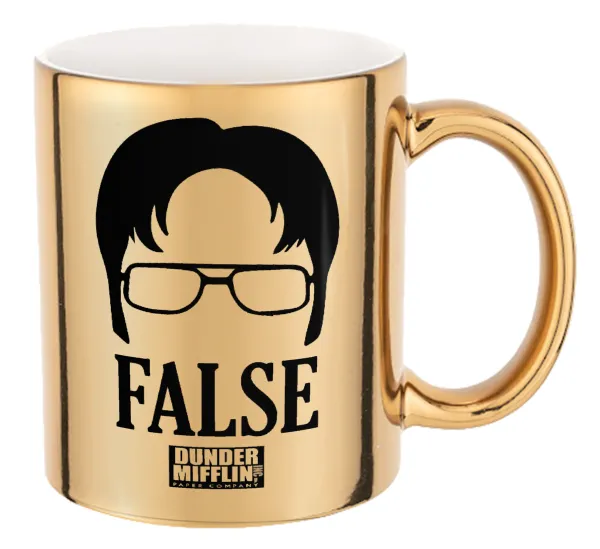 The office Dwight false — Mug ceramic, gold mirror, 330ml