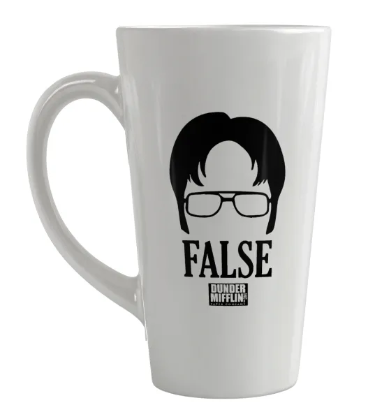 The office Dwight false — Large tapered latte mug, ceramic, 450ml