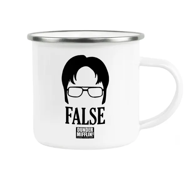 The office Dwight false — Metallic enamel cup white 360ml