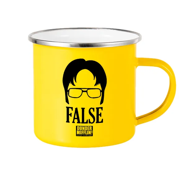 The office Dwight false — Κούπα Μεταλλική εμαγιέ Κίτρινη 360ml