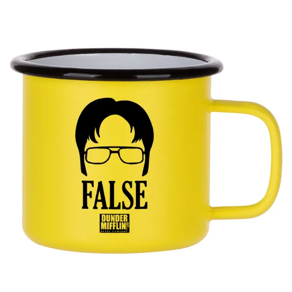 The office Dwight false — Κούπα Μεταλλική εμαγιέ ΜΑΤ Κίτρινη 360ml