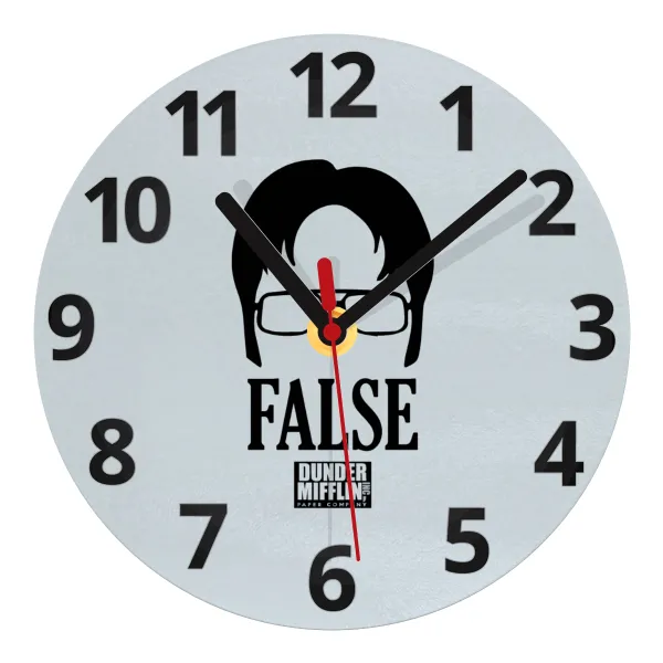 The office Dwight false — Ρολόι τοίχου γυάλινο 20cm