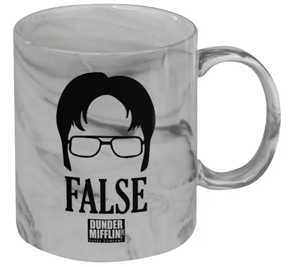 The office Dwight false — Κούπα κεραμική, marble style (μάρμαρο), 330ml