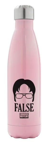 The office Dwight false — Μεταλλικό παγούρι θερμός Ροζ Ιριδίζον (Stainless steel), διπλού τοιχώματος, 500ml