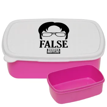 The office Dwight false, ΡΟΖ παιδικό δοχείο φαγητού (lunchbox) πλαστικό (BPA-FREE) Lunch Βox M18 x Π13 x Υ6cm