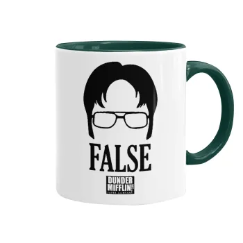 The office Dwight false, Κούπα χρωματιστή πράσινη, κεραμική, 330ml