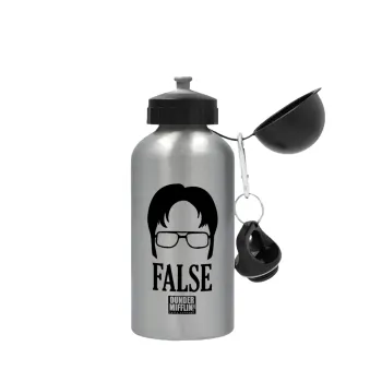The office Dwight false, Metallic water jug, Silver, aluminum 500ml
