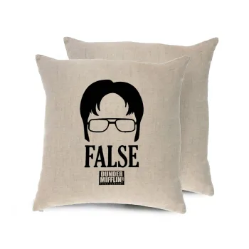 The office Dwight false, Μαξιλάρι καναπέ ΛΙΝΟ 40x40cm περιέχεται το  γέμισμα