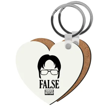 The office Dwight false, Μπρελόκ Ξύλινο καρδιά MDF