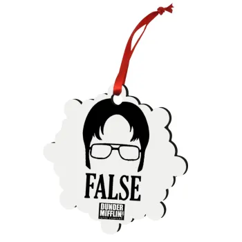 The office Dwight false, Στολίδι Χριστουγεννιάτικο στολίδι snowflake ξύλινο 7.5cm