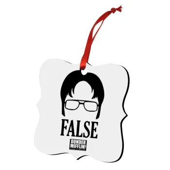 The office Dwight false, Christmas ornament polygon wooden 7.5cm