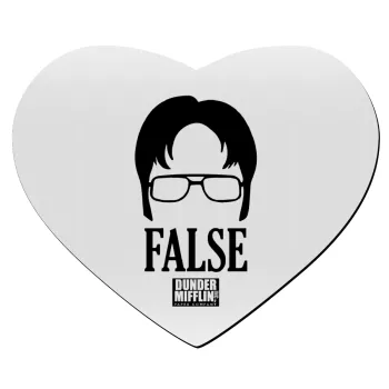 The office Dwight false, Mousepad καρδιά 23x20cm
