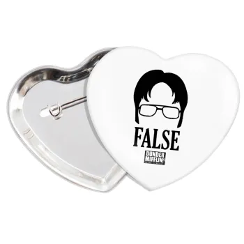 The office Dwight false, Κονκάρδα παραμάνα καρδιά (57x52mm)