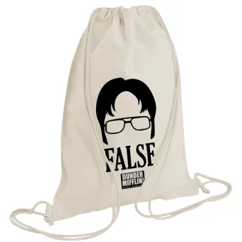 The office Dwight false, Τσάντα πλάτης πουγκί GYMBAG natural (28x40cm)