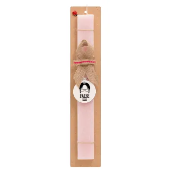 The office Dwight false, Easter Set, wooden keychain & scented flat Easter candle (30cm) (PINK)