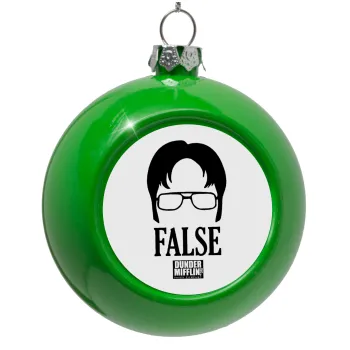 The office Dwight false, Green Christmas tree ornament bauble 8cm