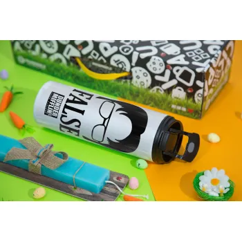 The office Dwight false, Πασχαλινή Λαμπάδα με Travel Tumbler θερμό με διπλό καπάκι (600ml, BPA free) & κερί αρωματικό πλακέ (30cm) (ΤΙΡΚΟΥΑΖ)