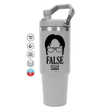 The office Dwight false, ΓΚΡΙ χρώματος Θερμός Ανοξείδωτο 890ml (30oz) με χερούλι