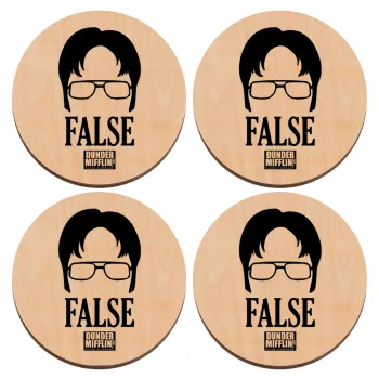 The office Dwight false, ΣΕΤ x4 Σουβέρ ξύλινα στρογγυλά plywood (9cm)